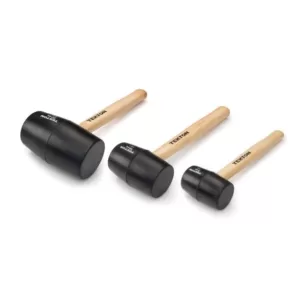 TEKTON 8, 16, 32 oz. Wood Handle Rubber Mallet Set (3-Piece)