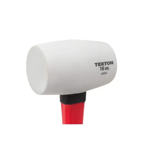 TEKTON 16 oz. Fiberglass Handle White Rubber Mallet