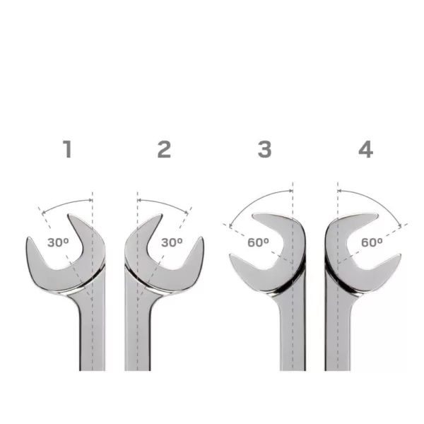 TEKTON 8 mm to 19 mm Angle Head Open End Wrench Set (12-Piece)