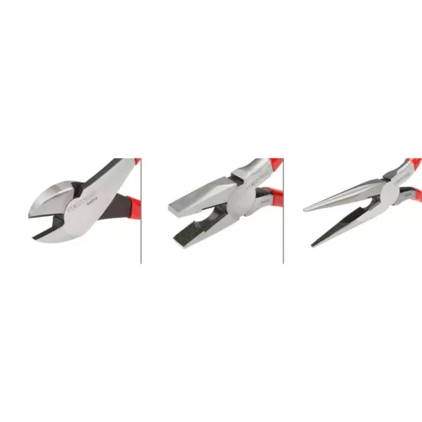 TEKTON Cutting, Lineman's, Long Nose Pliers Set (3-Piece)