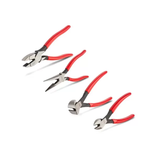 TEKTON Diagonal, End, Linemans, Long Nose Pliers Set (4-Piece)