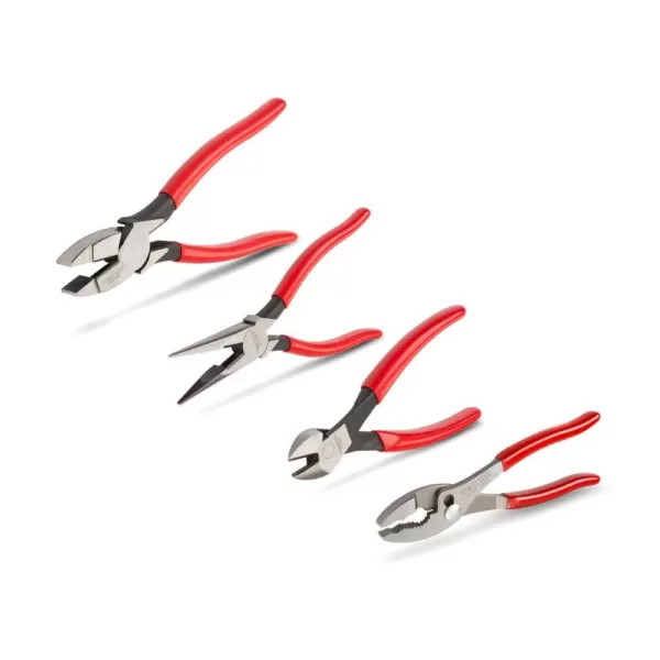 TEKTON Diagonal, Linemans, Long Nose, Slip Joint Pliers Set (4-Piece)