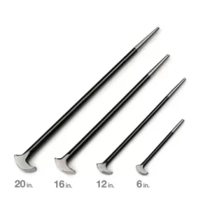 TEKTON 6, 12, 16, 20 in. Rolling Head Pry Bar Set (4-Piece)