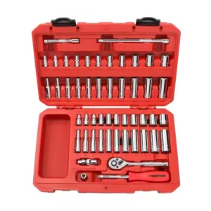 TEKTON 1/4 in. Drive 5/32-9/16 in., 5-14 mm 6-Point Socket Set (51-Piece)