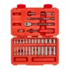 TEKTON 1/4 in. Drive 6-Point Socket and Ratchet Set (33-Piece)