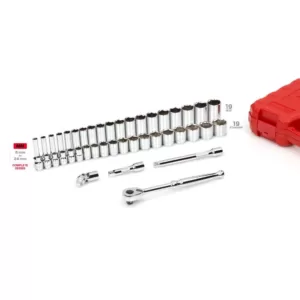 TEKTON 3/8 in. Drive 6-Point Socket and Ratchet Set, 43-Piece (6-24 mm)