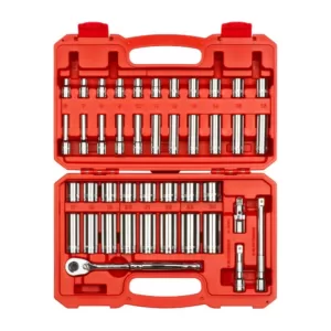 TEKTON 3/8 in. Drive 6-Point Socket and Ratchet Set, 43-Piece (6-24 mm)