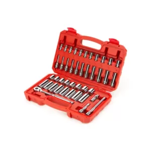 TEKTON 3/8 in. Drive 6-Point Socket and Ratchet Set, 43-Piece (6-24 mm)