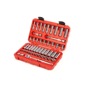 TEKTON 3/8 in. Drive 6-Point Socket and Ratchet Set (47-Piece) (5/16 in. - 3/4 in., 8 mm - 19 mm)