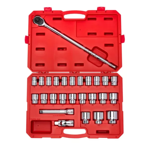 TEKTON 3/4 in. Drive 12-Point Socket and Ratchet Set 19 mm to 50 mm (27-Piece)