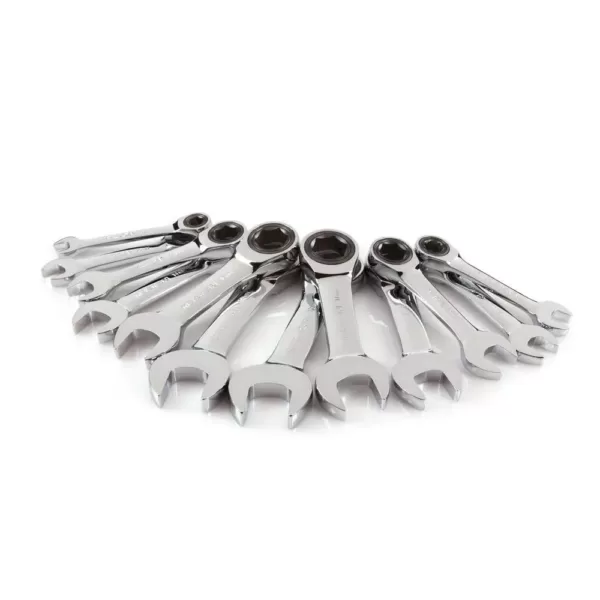 TEKTON 8-19 mm Stubby Ratcheting Combination Wrench Set (12-Piece)