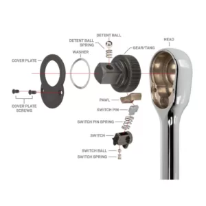 TEKTON 3/8 in. Drive x 8 in. Ratchet