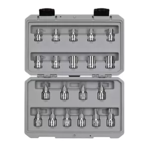 TEKTON 1/2 in. Drive Torx Bit and External Star Socket Set (20-Piece)