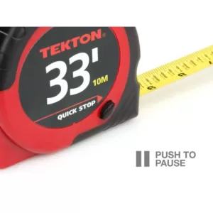 TEKTON 33 ft. x 1 in. Tape Measure