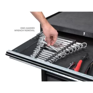 TEKTON 7.5 in. 15-Tool Store-and-Go Wrench Rack Keeper in Black