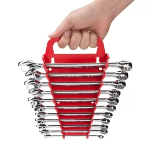 TEKTON 5.75 in. 11-Tool Store-and-Go Wrench Rack Keeper in Red