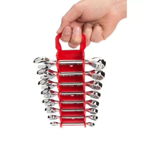 TEKTON 2.3 in. 8-Tool Store-and-Go Stubby Wrench Rack Keeper in Red