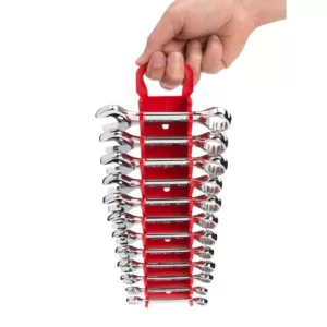 TEKTON 2.3 in. 12-Tool Store-and-Go Stubby Wrench Rack Keeper in Red