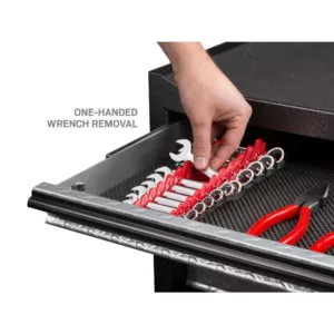 TEKTON 2.3 in. 12-Tool Store-and-Go Stubby Wrench Rack Keeper in Red