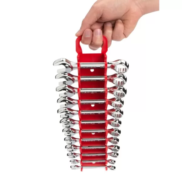 TEKTON 2.3 in. 12-Tool Store-and-Go Stubby Wrench Rack Keeper in Red