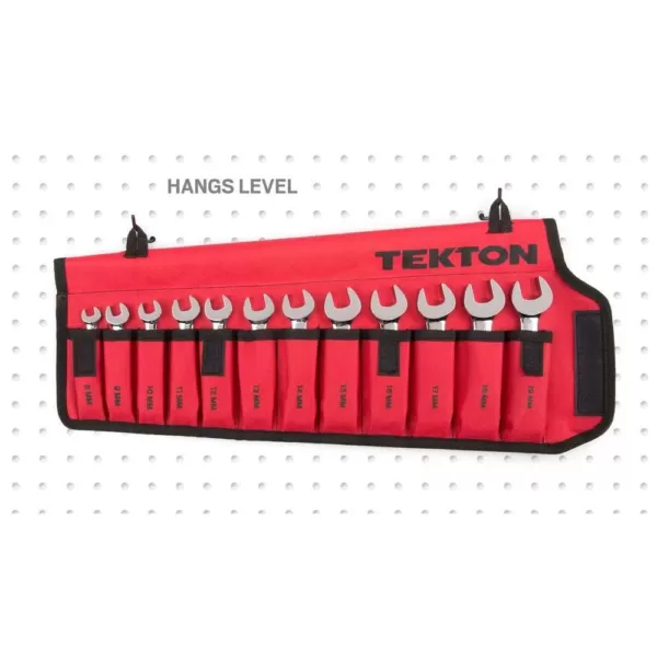 TEKTON 8-19 mm Stubby Combination Wrench Set with Pouch (12-Piece)