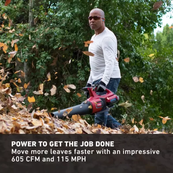 Toro 115 MPH 605 CFM 60-Volt Max Lithium-Ion Brushless Cordless Leaf Blower - 2.5 Ah Battery and Charger Included