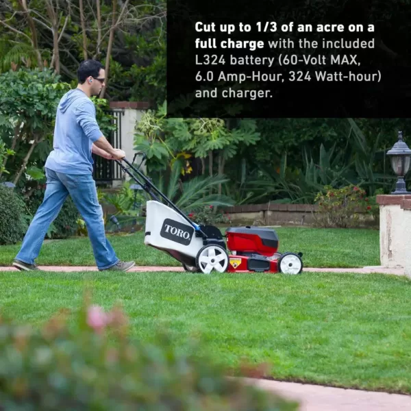 Toro 22 in. Recycler 60-Volt Max Lithium-Ion Cordless Battery Walk Behind Push Lawn Mower - Battery/Charger Not Included