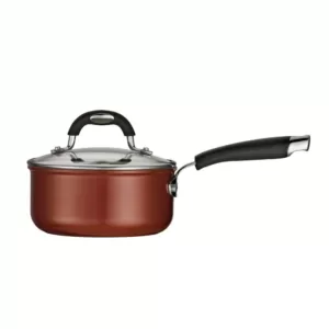 Tramontina Style Ceramica 1.5 qt. Aluminum Ceramic Nonstick Sauce Pan in Copper with Glass Lid