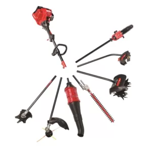 Troy-Bilt 25 cc Gas 2-Cycle Curved Shaft Trimmer with Attachment Capabilities