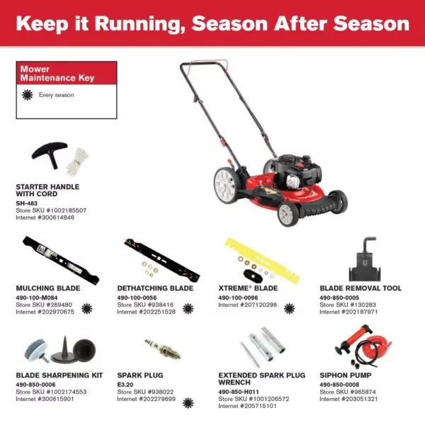 Troy-Bilt 21 in. 140 cc 500e Series Briggs & Stratton Gas Walk Behind Push Mower with 2-in-1 Cutting TriAction Cutting System