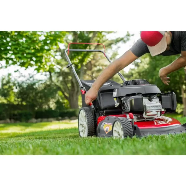 Troy-Bilt 21 in. 160 cc Honda Gas Walk Behind Push Mower with High Rear Wheels and 3-in-1 Cutting TriAction Cutting System