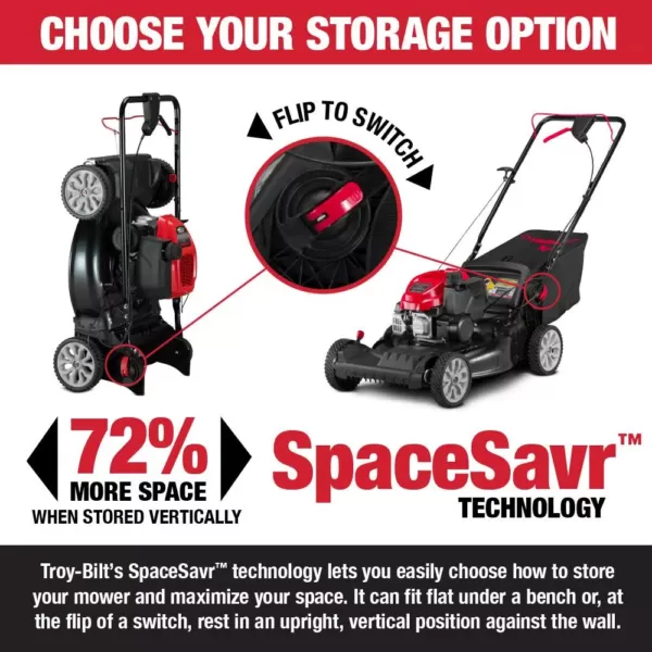 Troy-Bilt XP 21 in. 149 cc Gas Vertical Storage Walk Behind Self Propelled Lawn Mower with 3-in-1 TriAction Cutting System