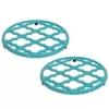 Home Basics Lattice Cast Iron Turquoise Trivet (Set of 2)