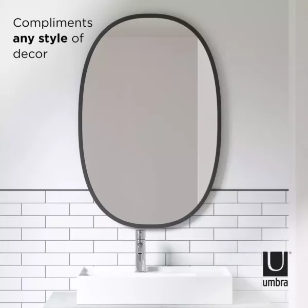 Umbra Medium Oval Black Modern Mirror (24 in. H x 36 in. W)