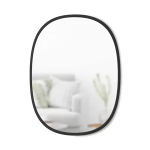 Umbra Hub 24 in. H x 18 in. W Modern  Oval Modern framed Mirror Black