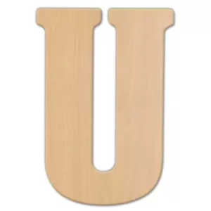 Jeff McWilliams Designs 15 in. Oversized Unfinished Wood Letter (U)