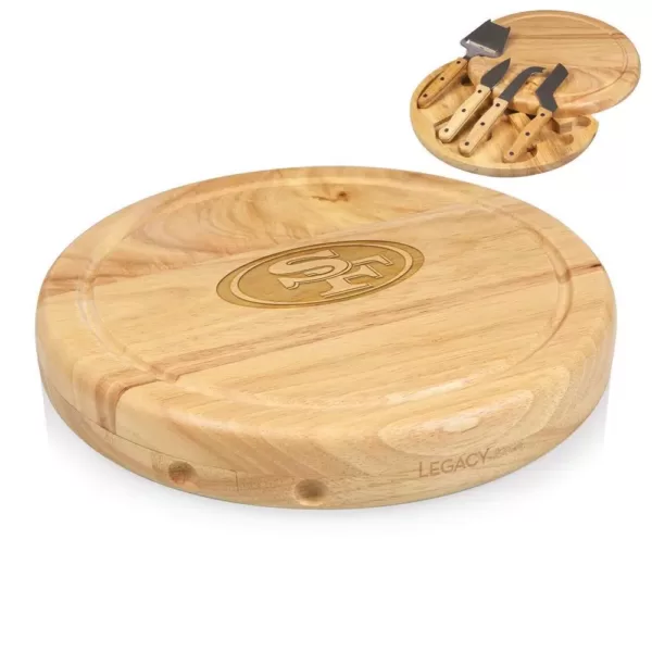 TOSCANA San Francisco 49ers Circo Wood Cheese Board Set with Tools