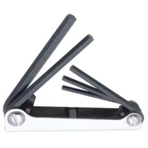 URREA 3/16 in. to 3/8 in. 5 Folding Extra Long Hex Keys in Metal Case