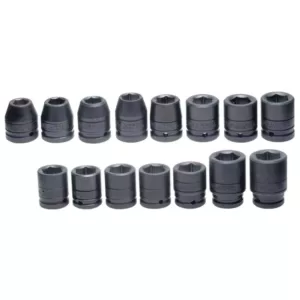 URREA 3/4 in. Drive Metric 6-Point Impact Socket Set (15-Piece)