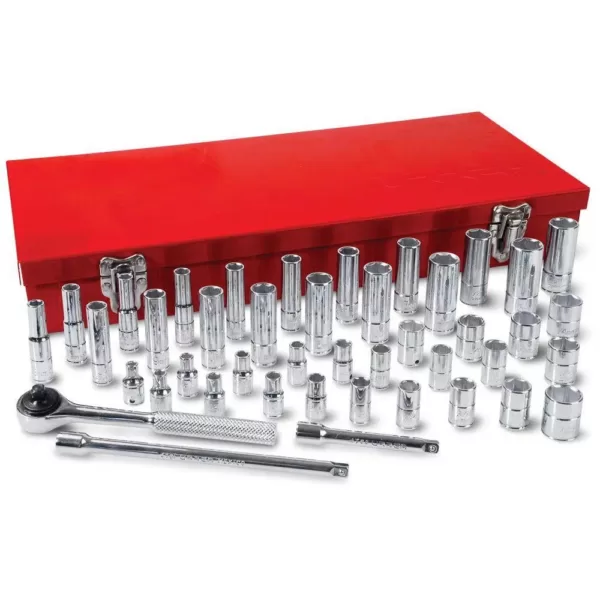 URREA 1/4 in. Drive 6-Point Standard & Metric Hand Socket Set (44-Piece)