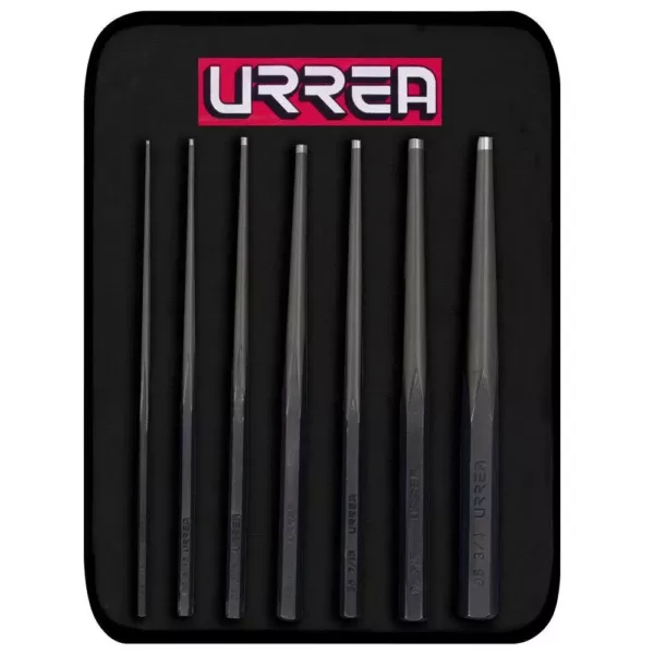 URREA 1/4 in. to 3/4 in. Long Drift Punch Set (7-Piece)