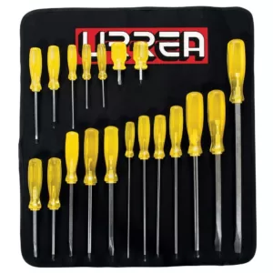 URREA Cabinet, Phillips, & Flat Tips Screwdriver Set (19-Piece)