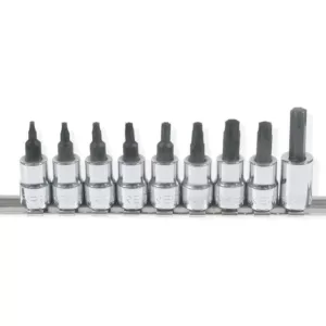 URREA 3/8 in. Drive T10 to T50 Torx Tip Socket Set (9-Piece)