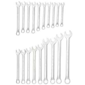 URREA Metric 12-Point Combination Chrome Wrench Set (19-Piece)