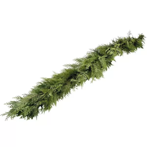 VAN ZYVERDEN 10 ft. Live Fresh Cut Pacific Northwest Cedar Mix Coil Garland