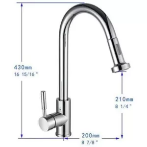 Vanity Art 8.86 in. Single-Handle Pull-Down Sprayer Kitchen Faucet in Chrome