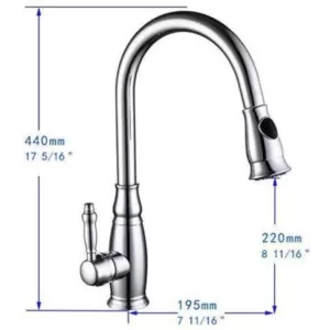 Vanity Art 7.68 in. Single-Handle Pull-Down Sprayer Kitchen Faucet in Chrome