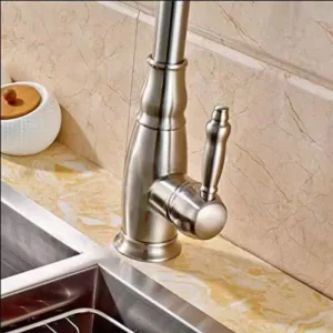 Vanity Art 7.68 in. Single-Handle Pull-Down Sprayer Kitchen Faucet in Brushed Nickel