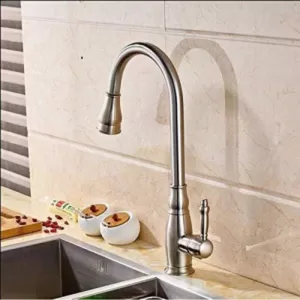 Vanity Art 7.68 in. Single-Handle Pull-Down Sprayer Kitchen Faucet in Brushed Nickel