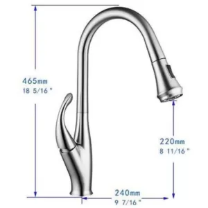 Vanity Art 9.68 in. Single-Handle Pull-Down Sprayer Kitchen Faucet in Chrome